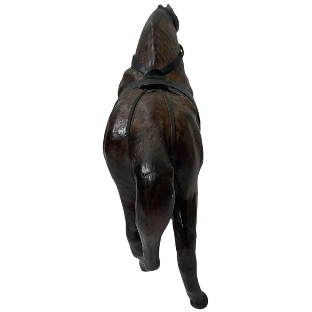 Antique Horse Vintage Leather Art Sculpture Collectible Ranch Farm Office Decor
